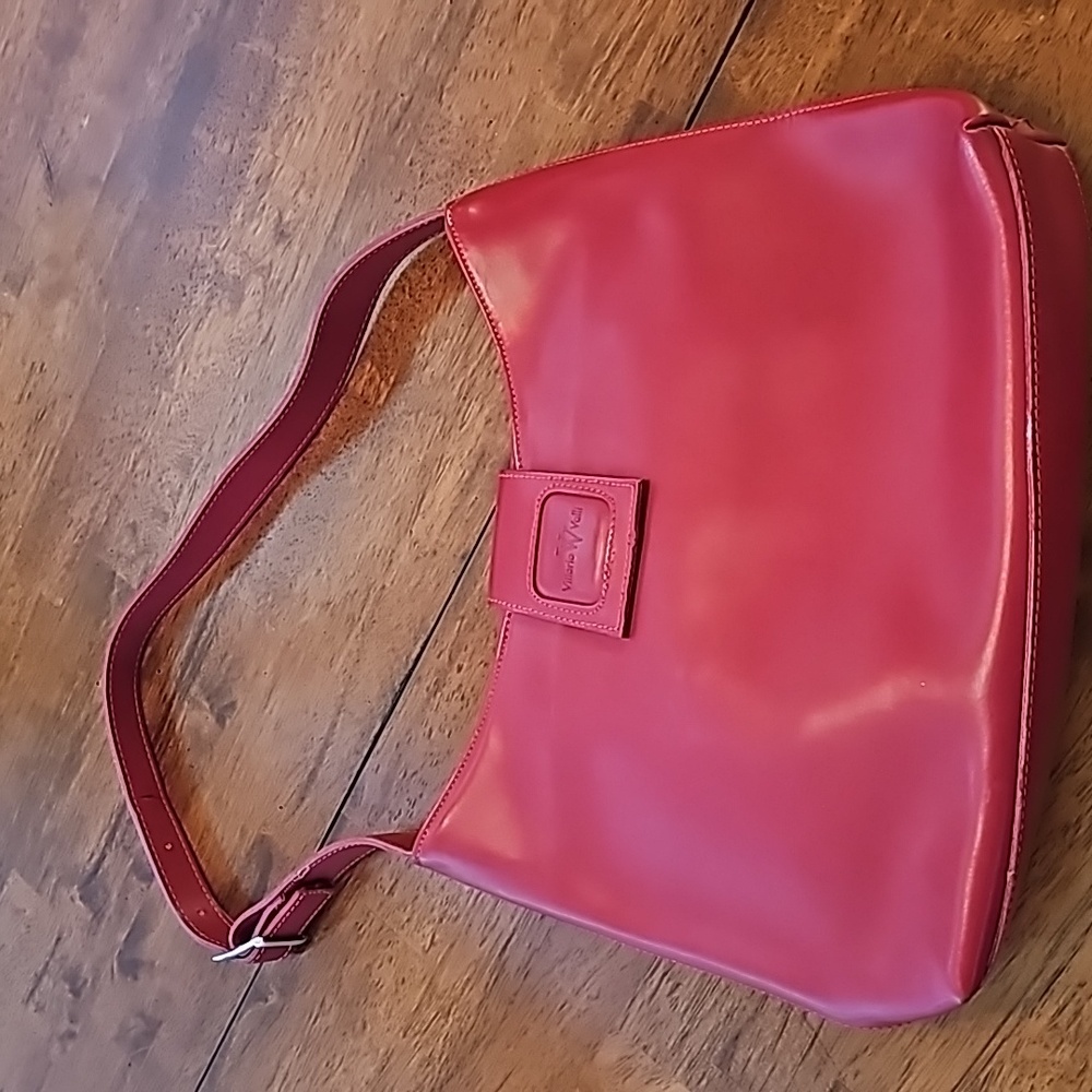 Red leather Italian  handbag